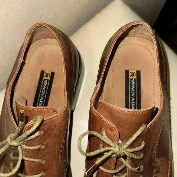Stacy Adams tan square toe lace up oxfords - Picture 3 of 7